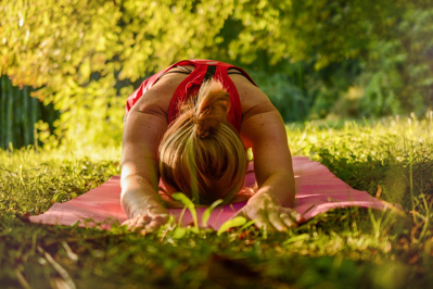 Woman practicing yoga